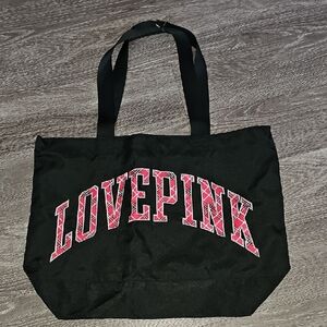 Victoria Secret PINK (LOVE PINK) Black,Red,White Zippered Tote,NWTS